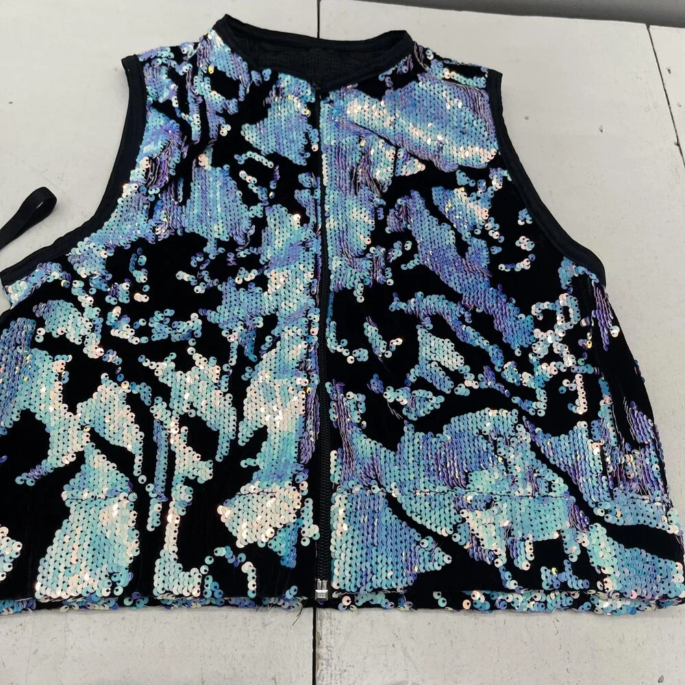 Weissman Dance Costume Set Girls XLC Multicolor Sequin Vest Tutu Dress 4 Piece